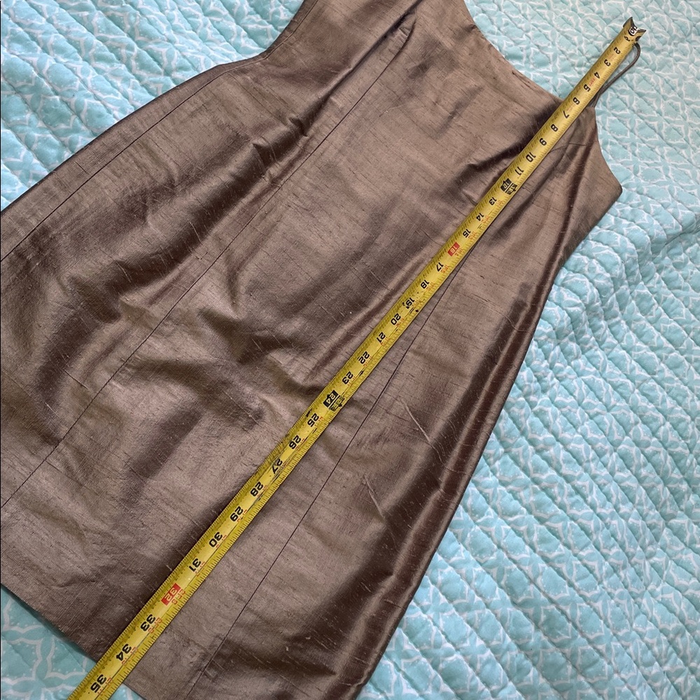 vintage metallic, gold bronze, slubbed, silk sheath dress - Picture 8 of 8